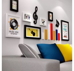 Wood Photo Frame With Music Note Gallery Wall Kit Living Room Wall Decoration