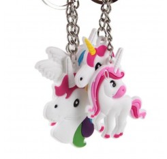 24 Pcs Unicorn Party Rubber Bangle Key Chains Kids Favors Birthday Bracelet Baby Shower Party Decor Supplies