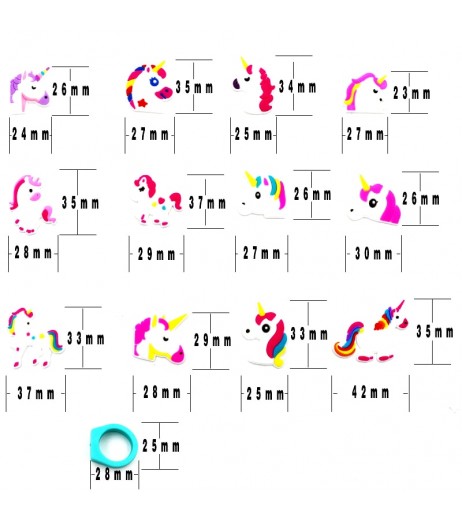 24 Pcs Unicorn Party Rubber Bangle Key Chains Kids Favors Birthday Bracelet Baby Shower Party Decor Supplies