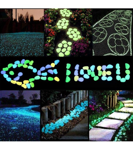 100 Pieces Luminous Stones Beautiful Tank Garden Decoration
