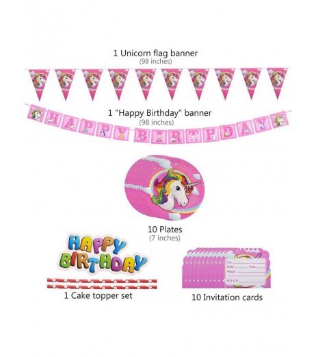 126 Pcs Unicorn Party Supplies Set Party Disposable Tableware Gift Bags Kids Party Favors
