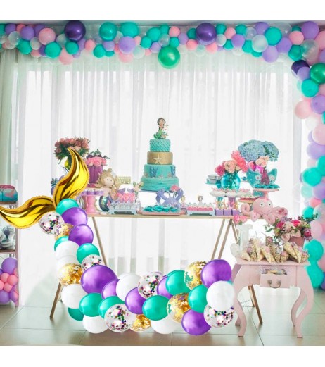 Balloons Set Children's Birthday Party Decoration Mermaid Balloons Set