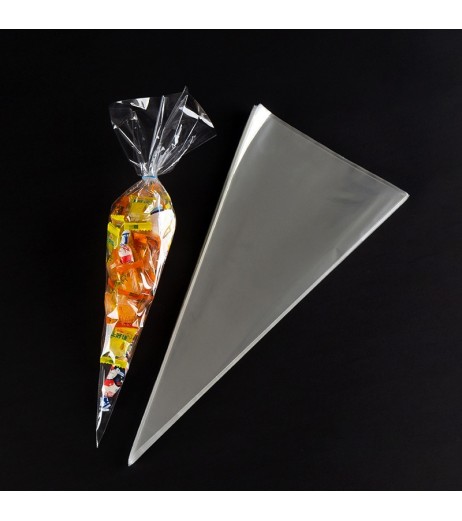 50Pcs Transparent Triangle Gift Bags Candy Chocolate Bags Party Supplies