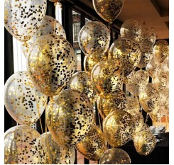 20Pcs Balloons Transparent Sequins Design Simple Wall Decoration
