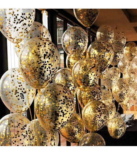 20Pcs Balloons Transparent Sequins Design Simple Wall Decoration
