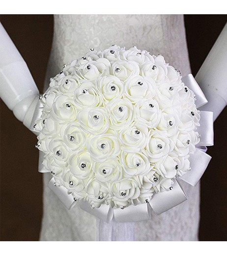 1Pc Simulation Wedding Bouquet Bride Bridesmaid Artificial Rose Flower Bouquet