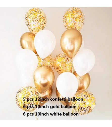 17 Pieces Confetti Balloons And Latex Balloons Set Party Decoration