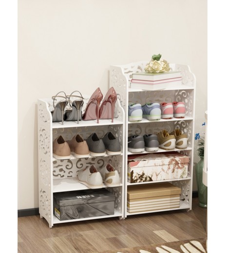 1Pc Home Shoes Rack Modern Hollow Carved Pattern European Style Shoes Cabinet