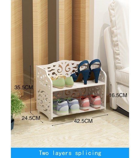 1Pc Home Shoes Rack Modern Hollow Carved Pattern European Style Shoes Cabinet