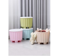 1Pc Home Storage Box Multi Functional Solid Color Durable Stool Box