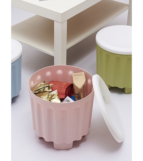 1Pc Home Storage Box Multi Functional Solid Color Durable Stool Box