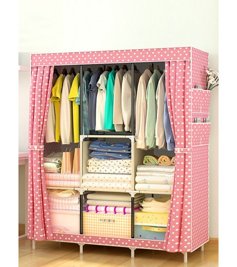 Simple Cloth Wardrobe Cartoon Printed Wardrobe Clothing Storage Cabinet