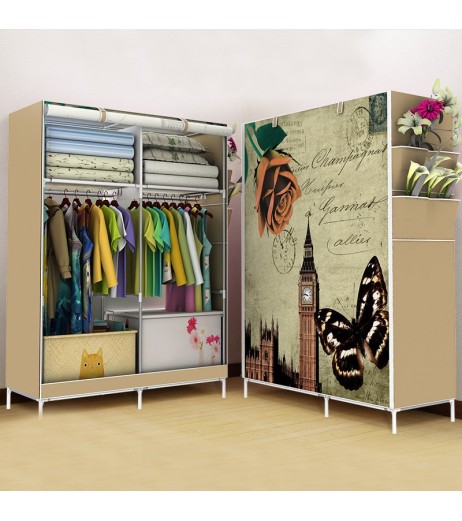 1Pc Bedroom Wardrobe Cartoon Printed Folding Large Capacity Clothes Organization