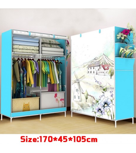 1Pc Bedroom Wardrobe Cartoon Printed Folding Large Capacity Clothes Organization