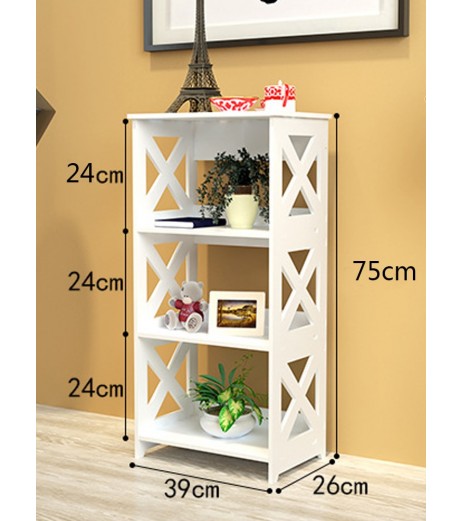 One Piece Book Rack Creative Carved Flowers Pattern Multi Layers Storage Rack