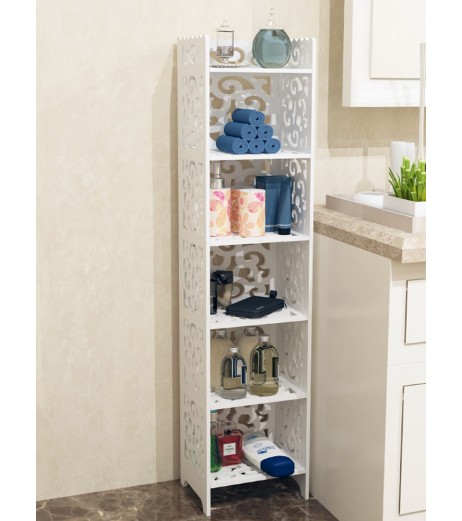 Storage Rack White Carving Multi Function Six Layer Home Organizer