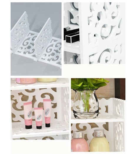 Storage Rack White Carving Multi Function Six Layer Home Organizer