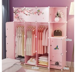 One Piece Bedroom Wardrobe Modern Sweet Assembled Clothes Organizer